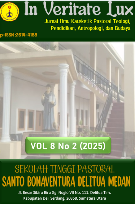					View Vol. 8 No. 2 (2025): IN VERITATE LUX: Jurnal Ilmu Kateketik Pastoral Teologi, Pendidikan, Antropologi, dan Budaya
				